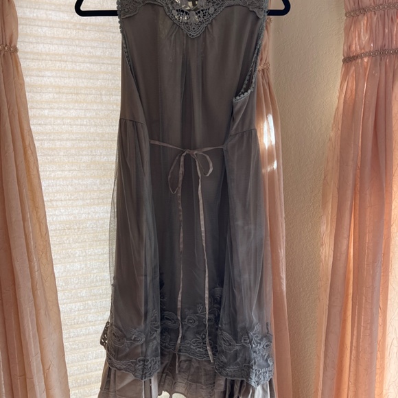 Anthropologie Ryu : Cotton, Mesh and Lace Olive green Dress - Picture 4 of 4